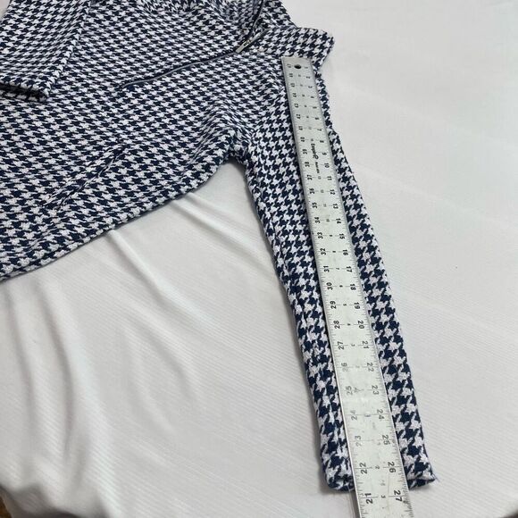 NWT Lulu B Blue White Houndstooth Pullover Sweater Size XS New - Picture 5 of 8